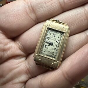 Elgin Gold-Tone Rectangular Vintage Women's Watch
